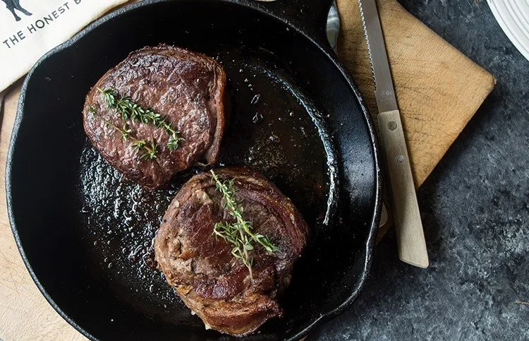 Elk medallions in cast iron pan
