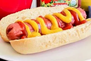 Hot dog with mustard